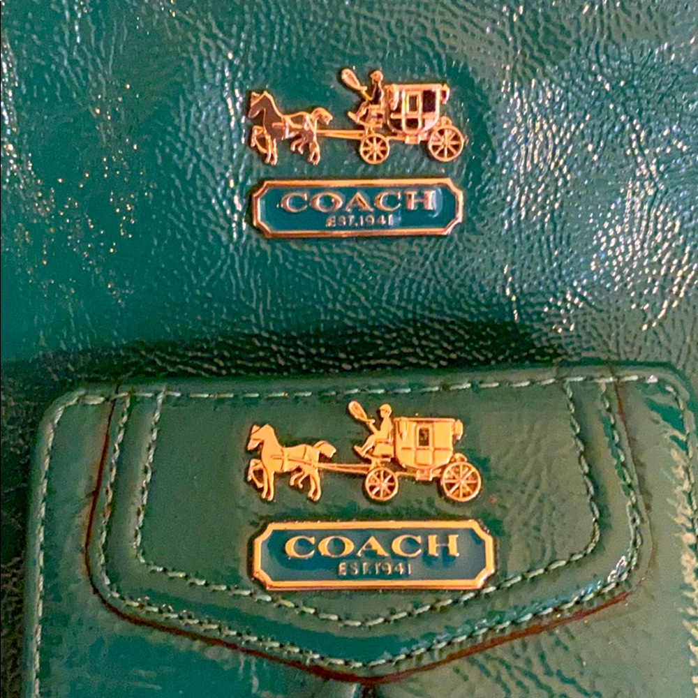Jade Patent Coach Bag